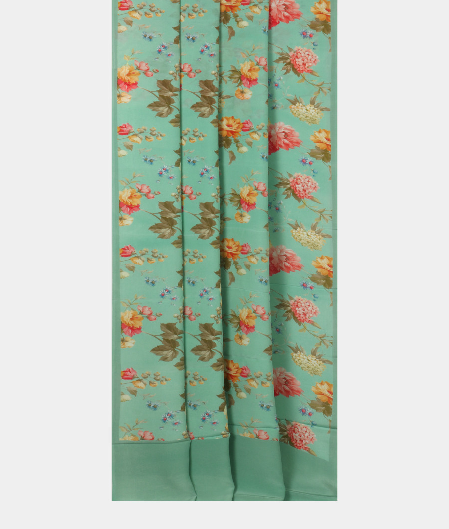 Blue Georgette Silk Saree T2970132