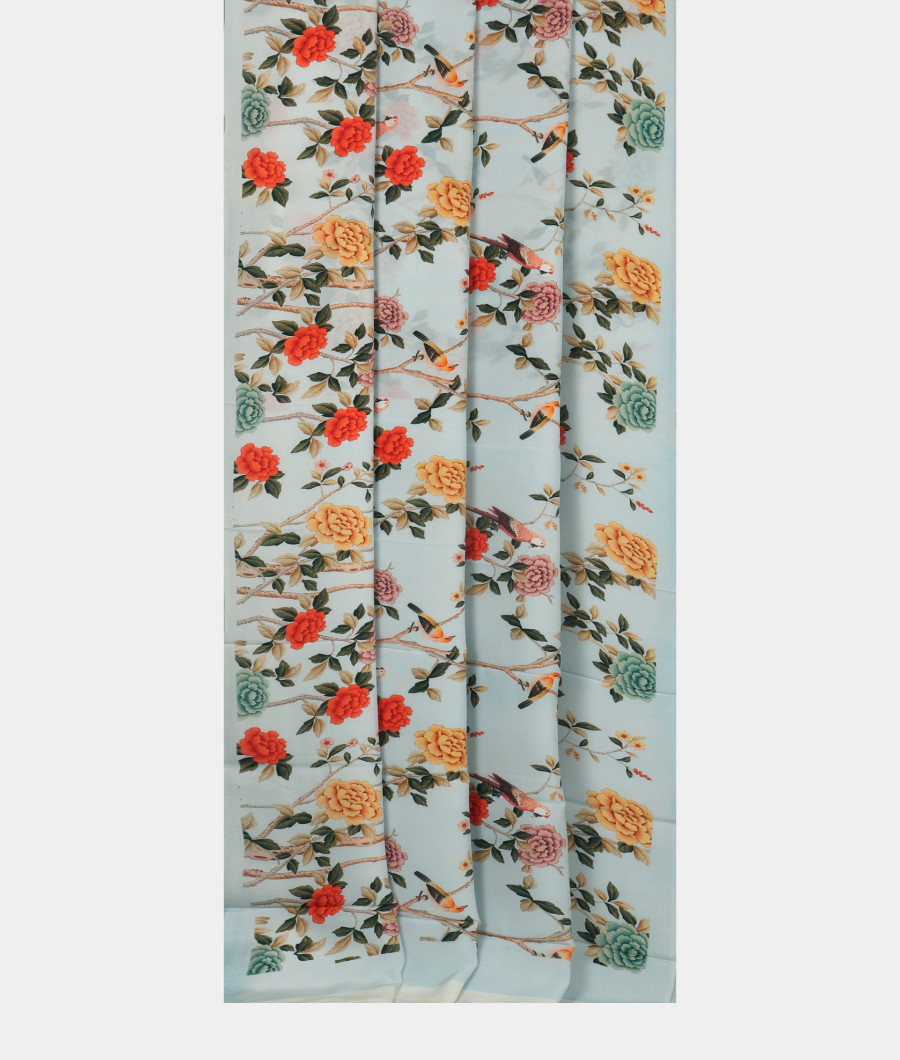 Blue Georgette Silk Saree T3224292