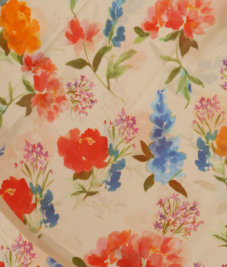 Cream Georgette Silk Saree T300390-image