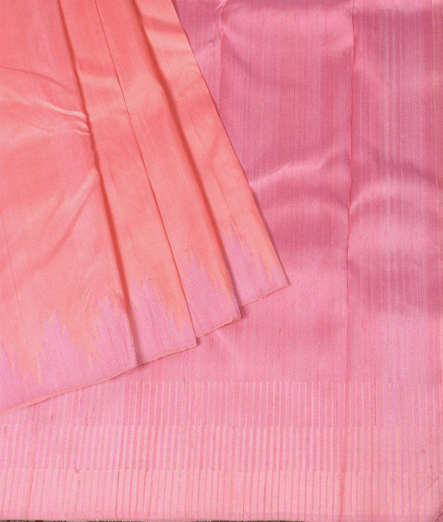 Peach Handwoven Kanjivaram Silk Saree T3042872