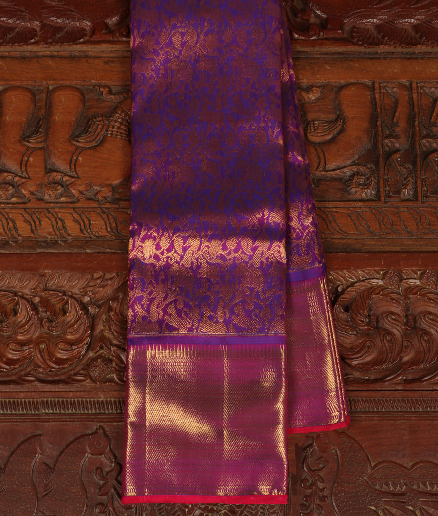 Purple Handwoven Kanjivaram Silk Saree T290886-image