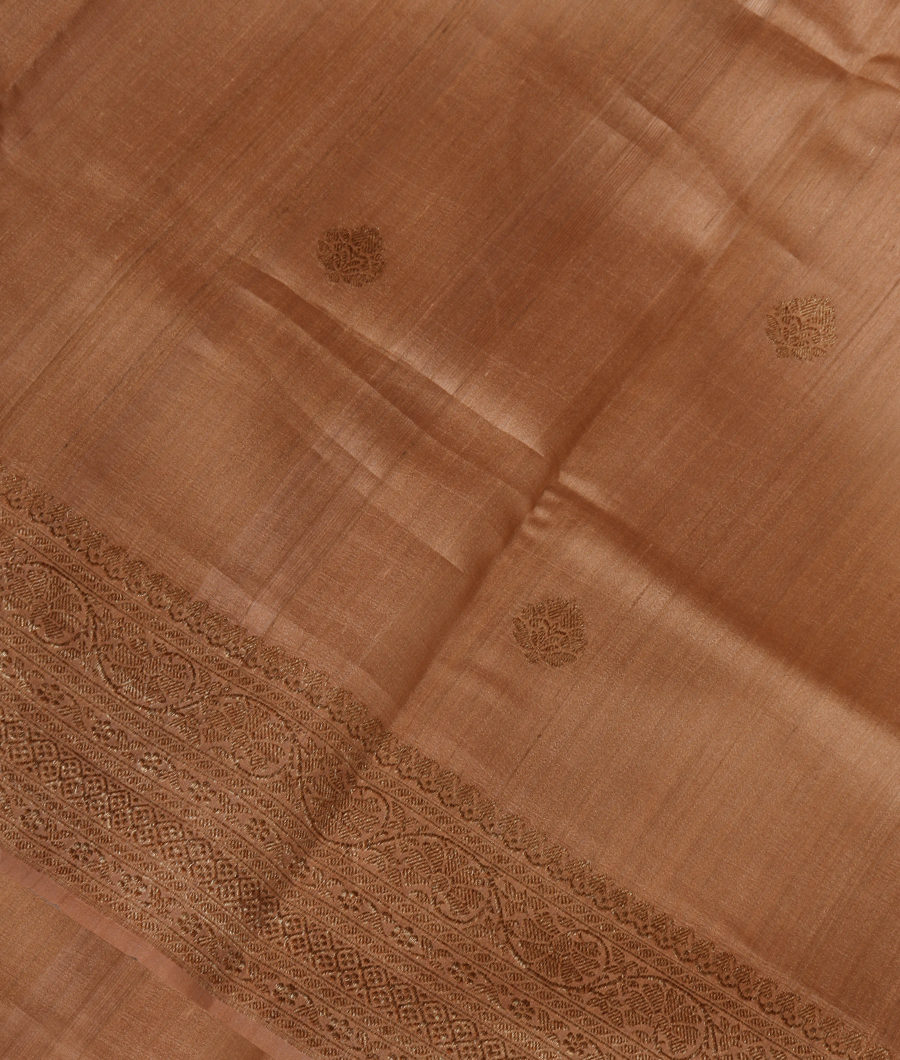 Pinkish Beige Banaras Tussar Georgette Saree T321410-image