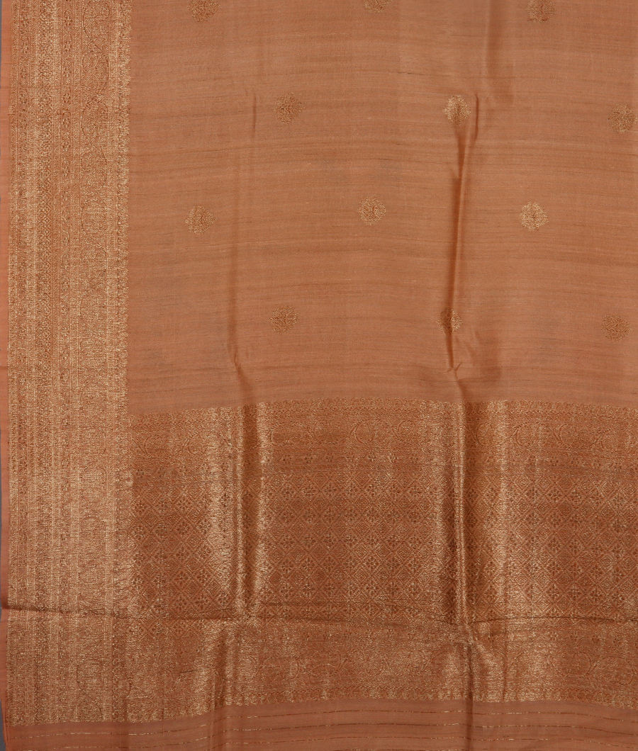 Pinkish Beige Banaras Tussar Georgette Saree T3214104