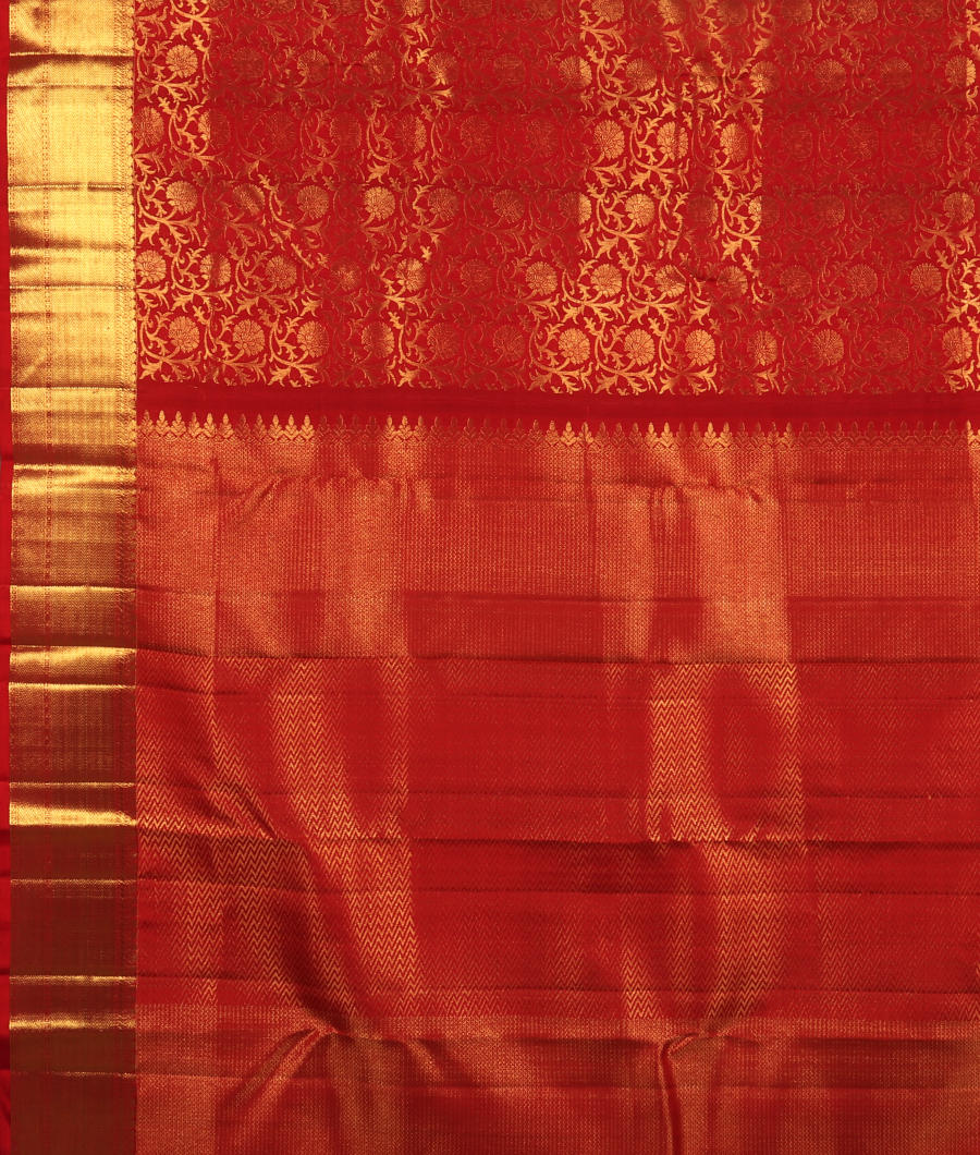 Red Handwoven Kanjivaram Silk Saree T3100744