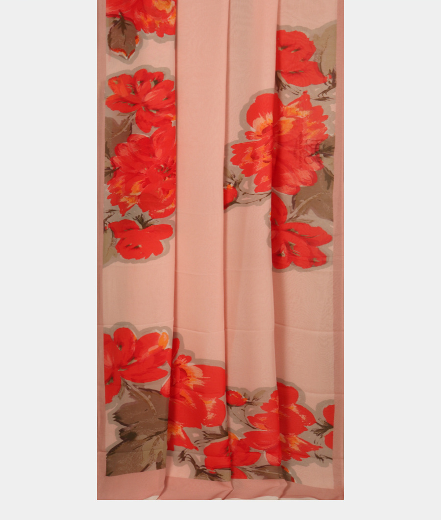 Pink Georgette Silk Saree T3248782