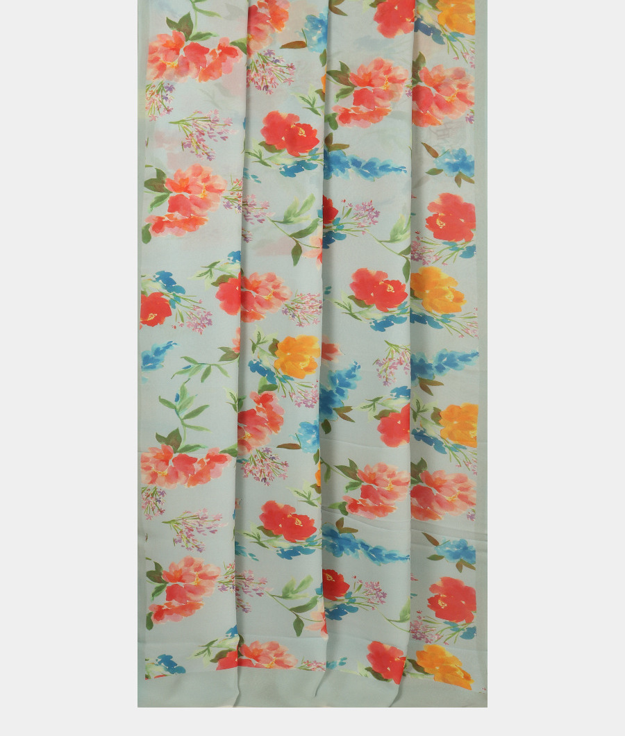 Light Blue Georgette Silk Saree T3004122