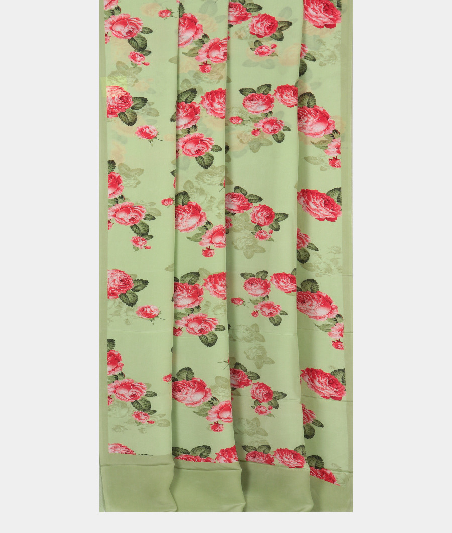 Green Georgette Silk Saree T2971422