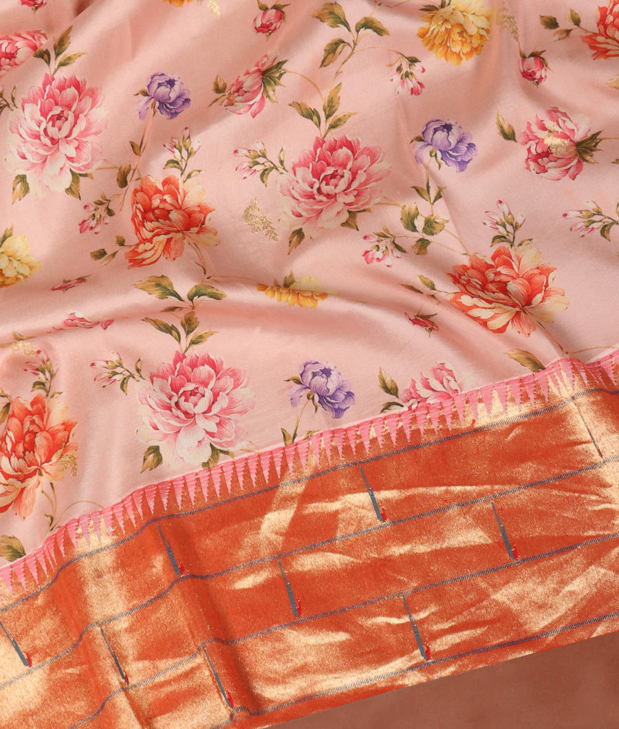 Pink Paithani Printed Silk Saree T3260812