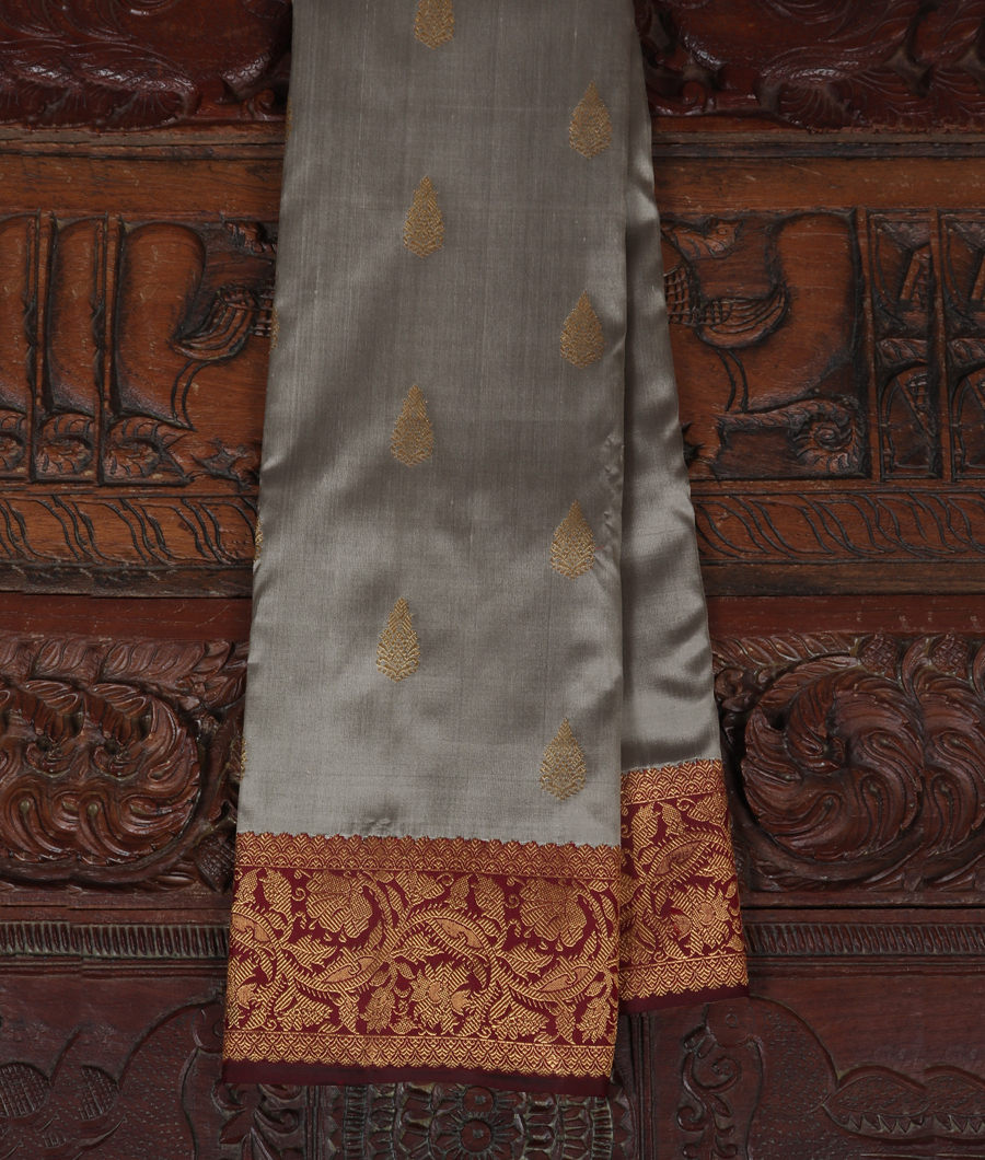 Grey Handwoven Kanjivaram Silk Saree T229762-image