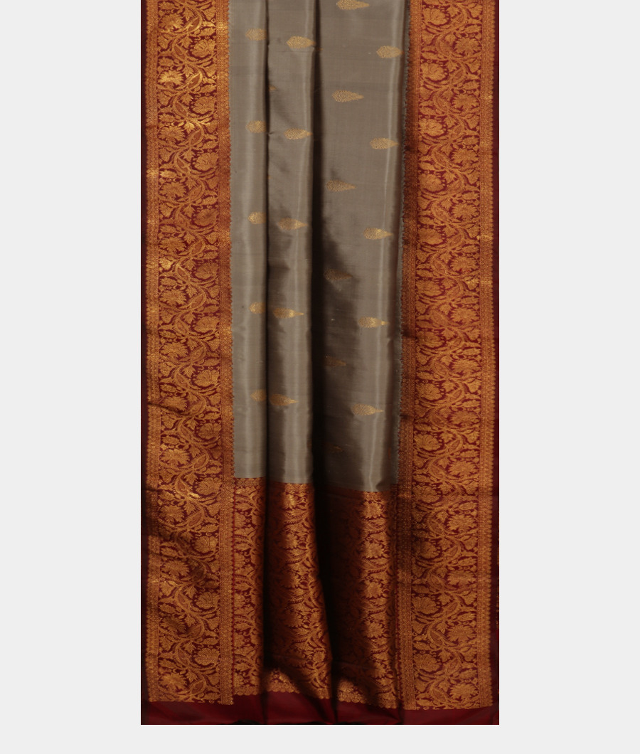 Grey Handwoven Kanjivaram Silk Saree T2297622