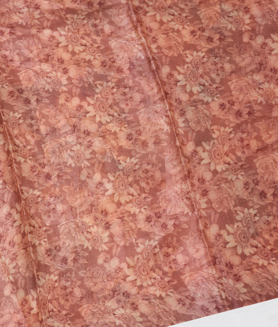 Mauve Pink Tussar Printed Saree T3242523