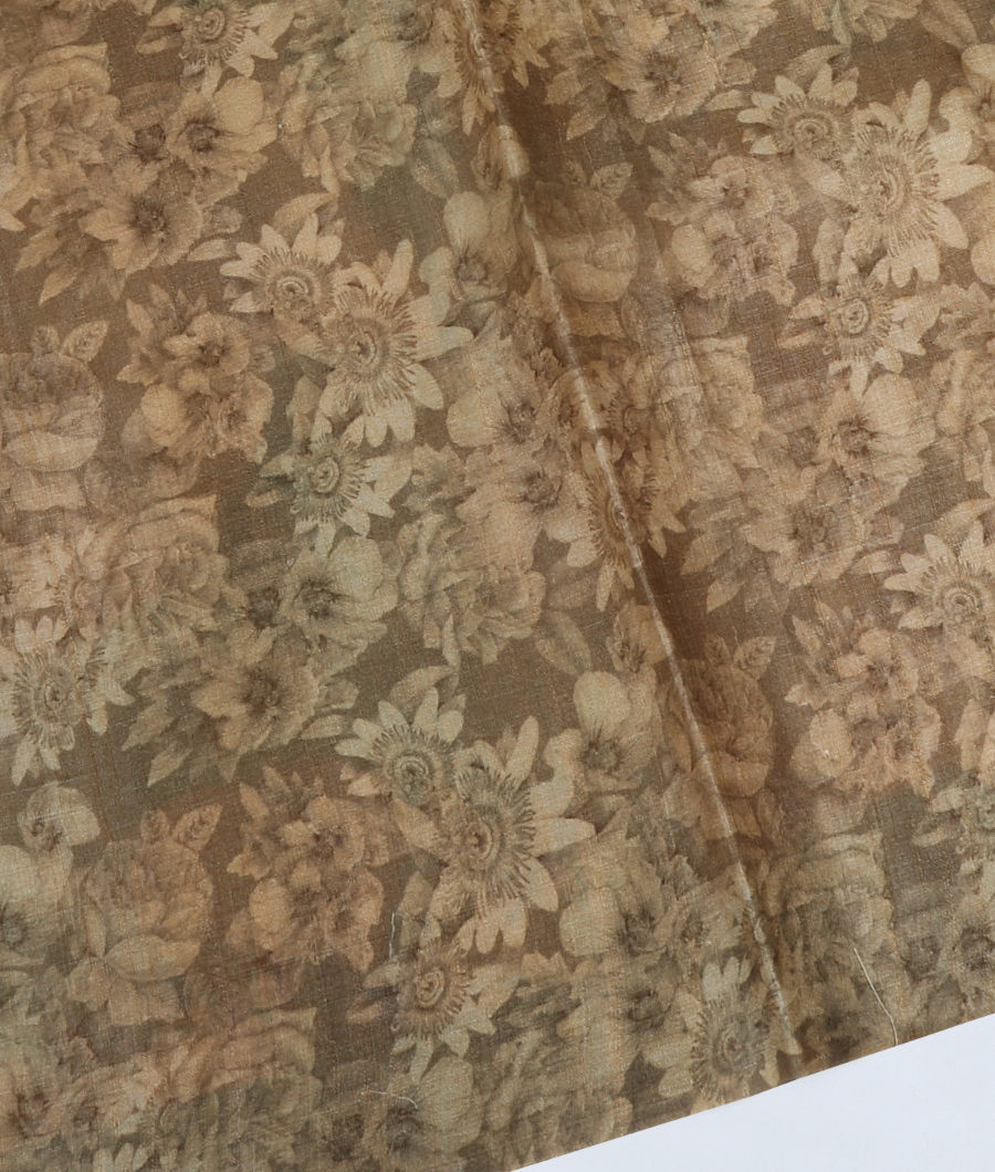 Greenish Grey Tussar Printed Saree T3242413