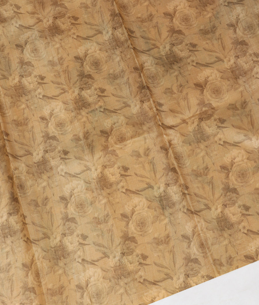 Beige Tussar Printed Saree T3242283