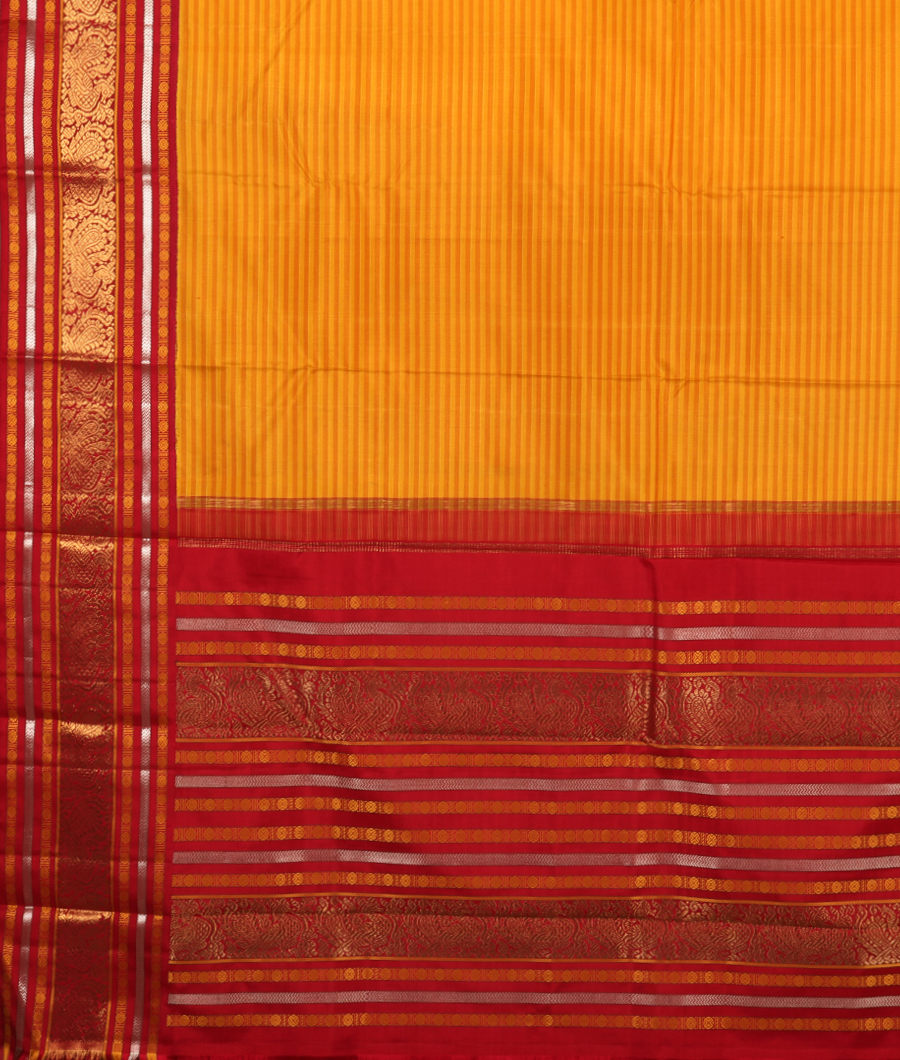 Yellow Handwoven Kanjivaram Silk Saree T1677544