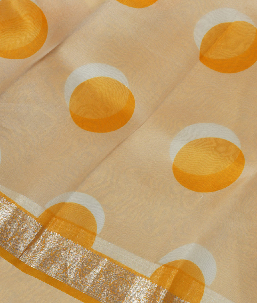 Off-White Kora Organza Printed Saree T326061-image