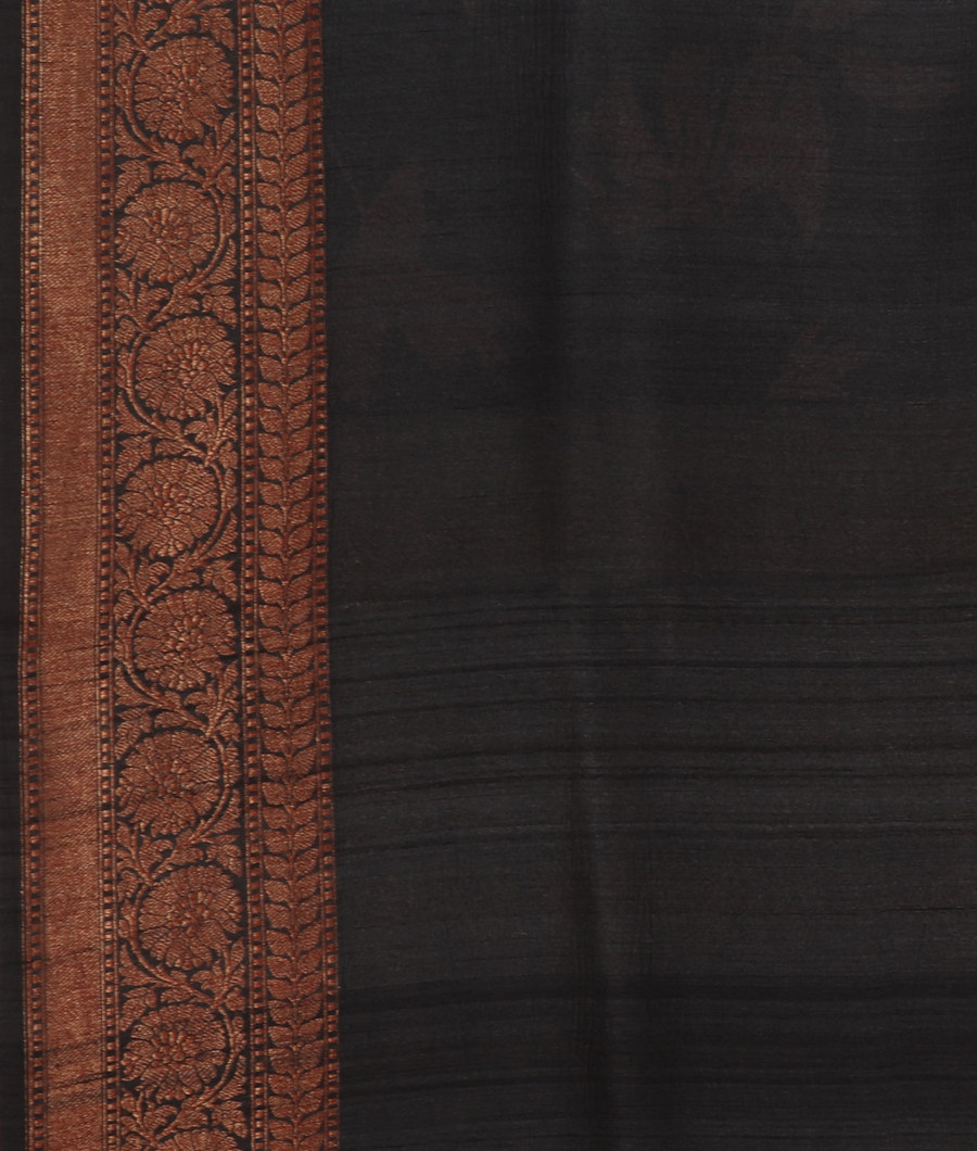 Black Printed Banaras Tussar Georgette Saree T3260793