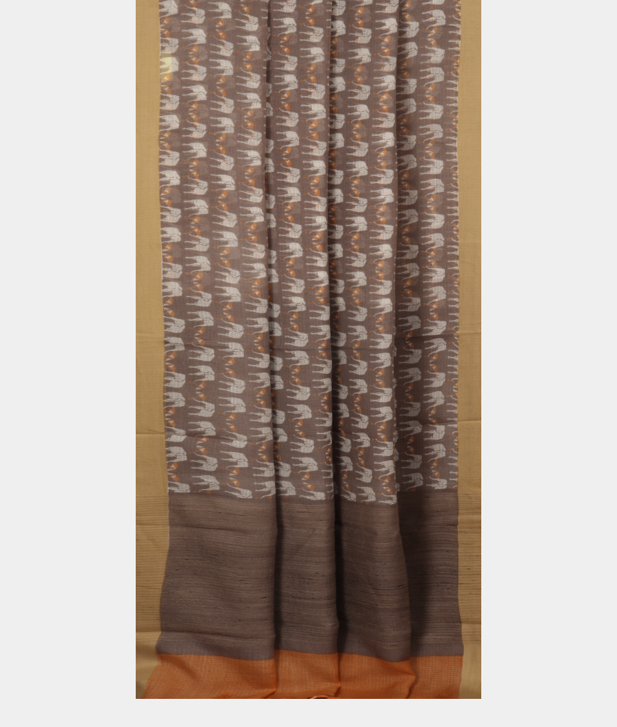 Grey Kota Cotton Saree T3261602