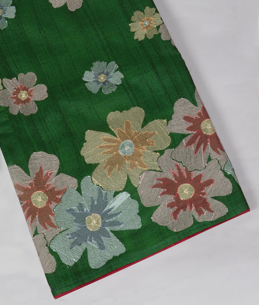 Green Tussar Embroidery Saree T324609-image