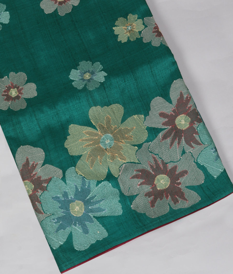 Greenish Blue Tussar Embroidery Saree T324611-image