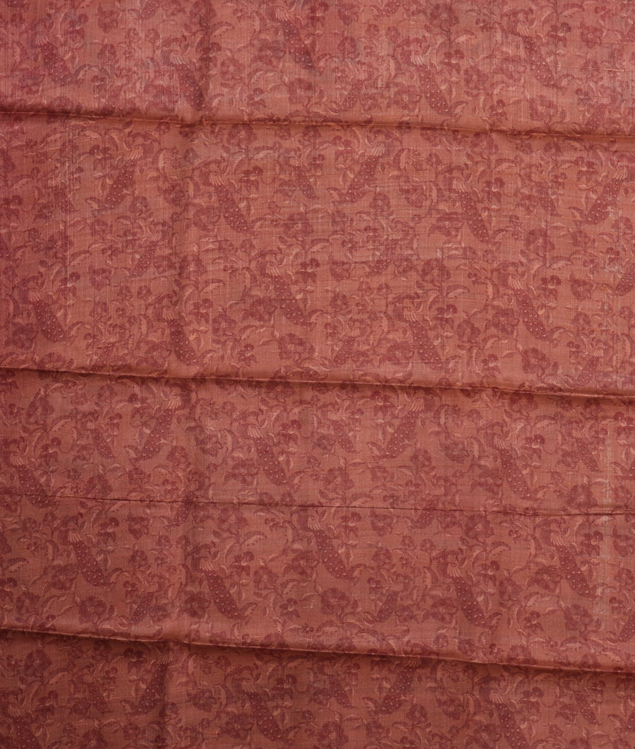 Mavue Pink Tussar Printed Saree T3185763