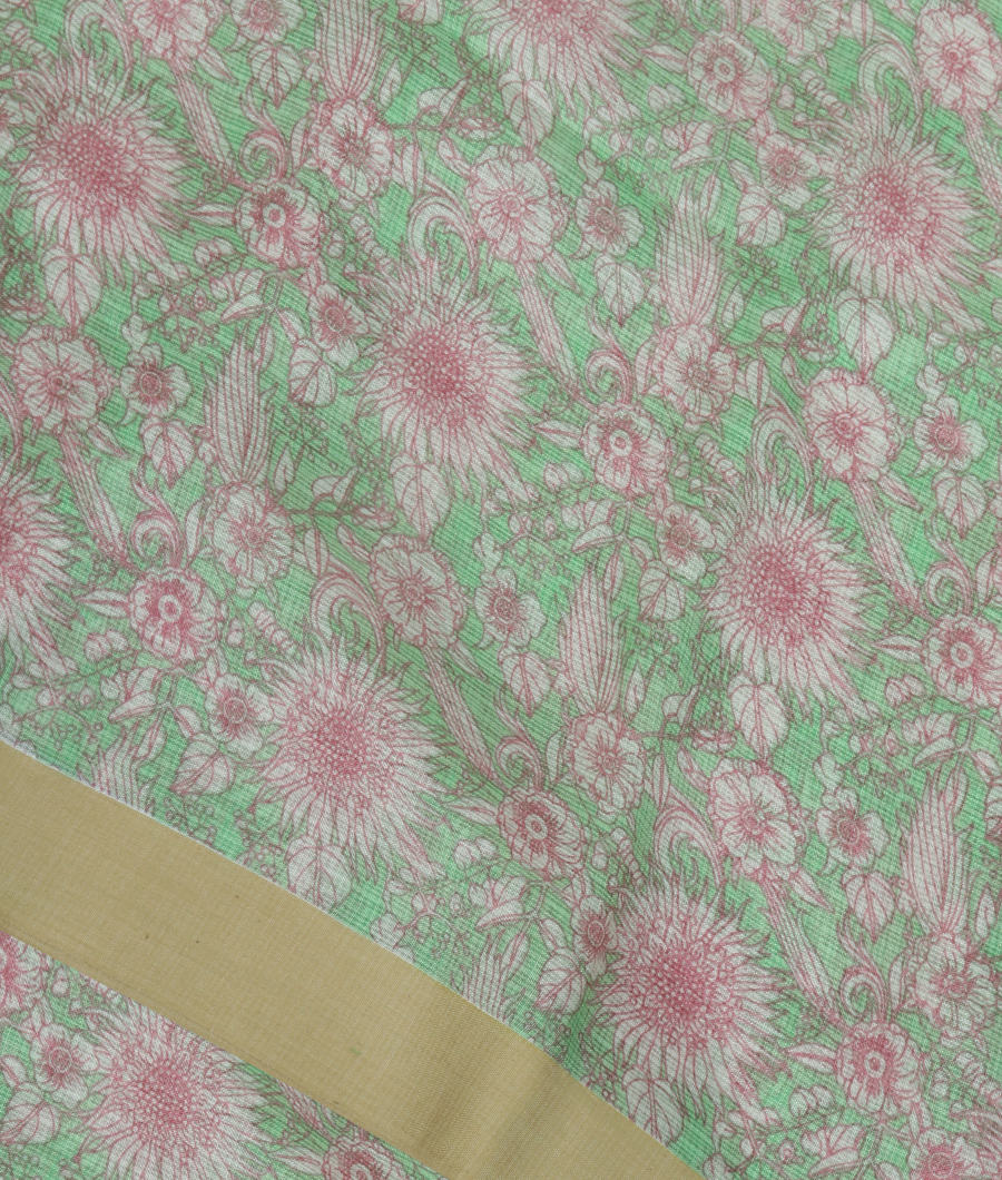 Light Green Kota Cotton Saree T326159-image