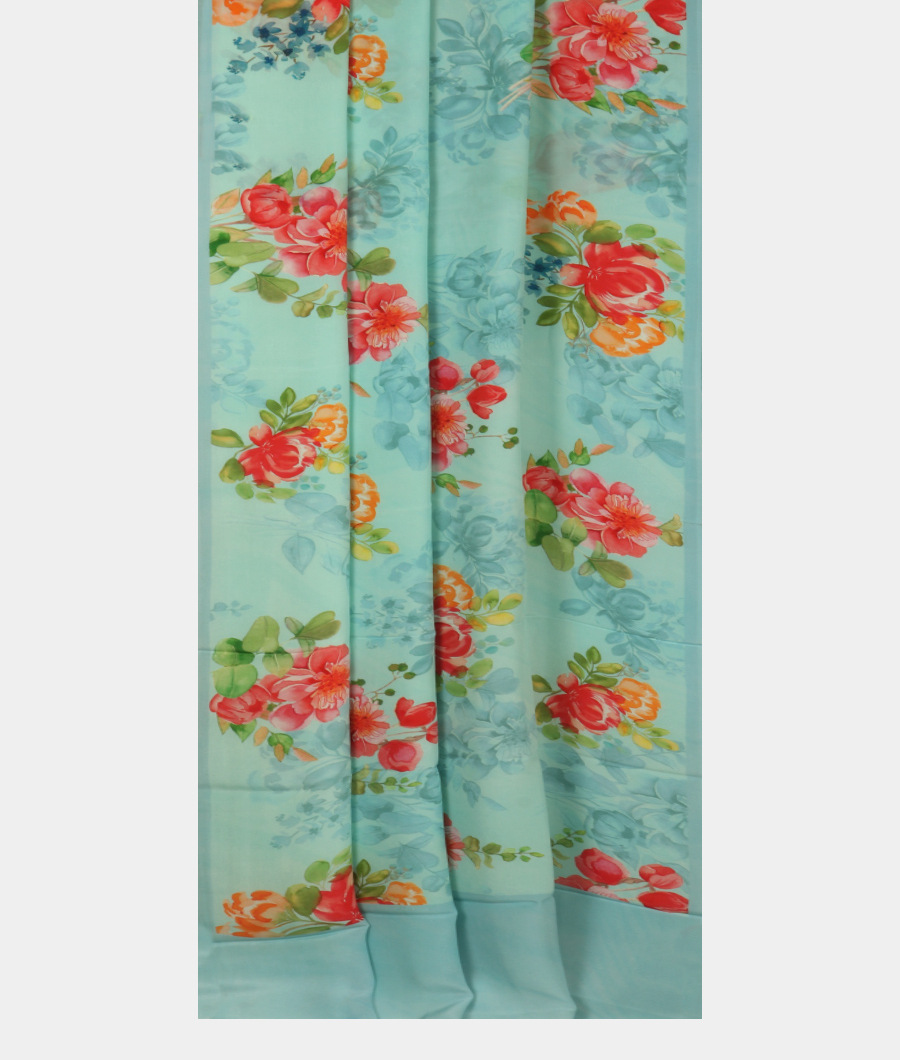 Blue Georgette Silk Saree T2970012