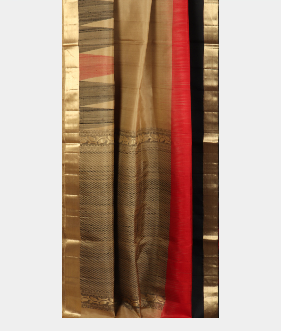 Beige Soft Silk Saree T2623412