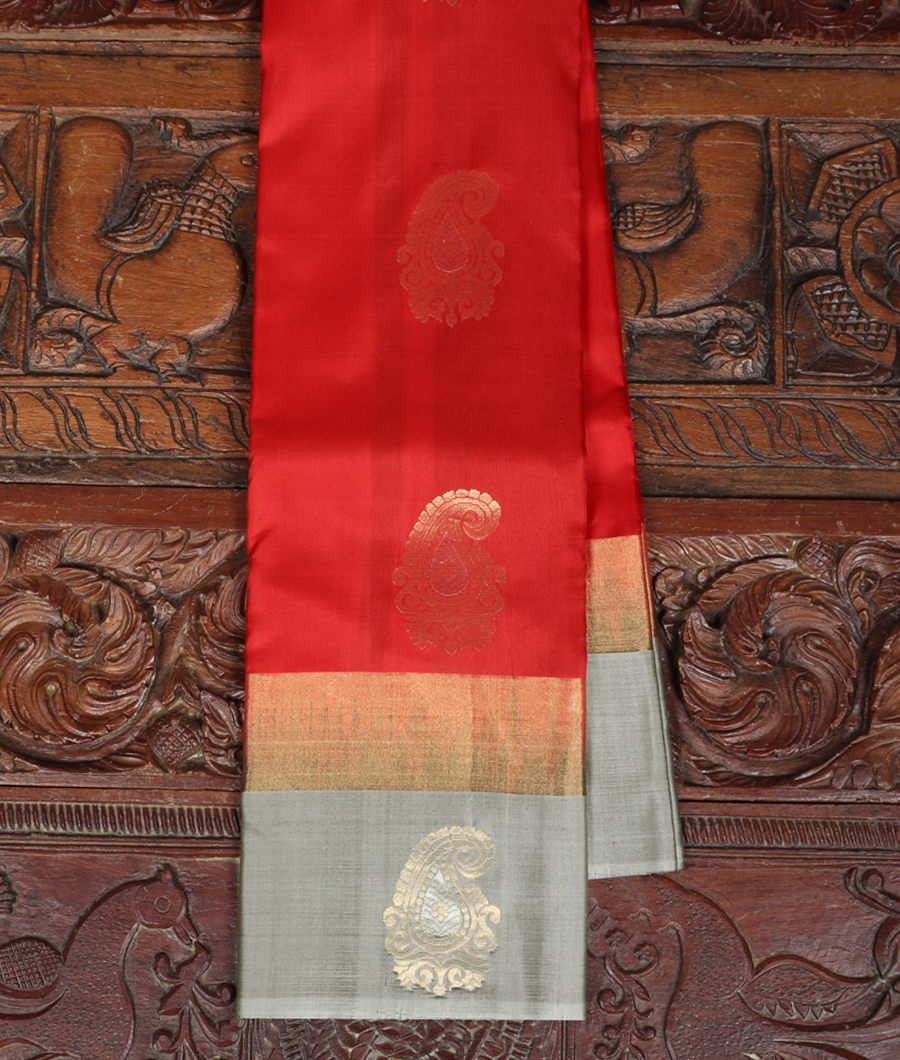 Red Soft Silk Saree T220192-image
