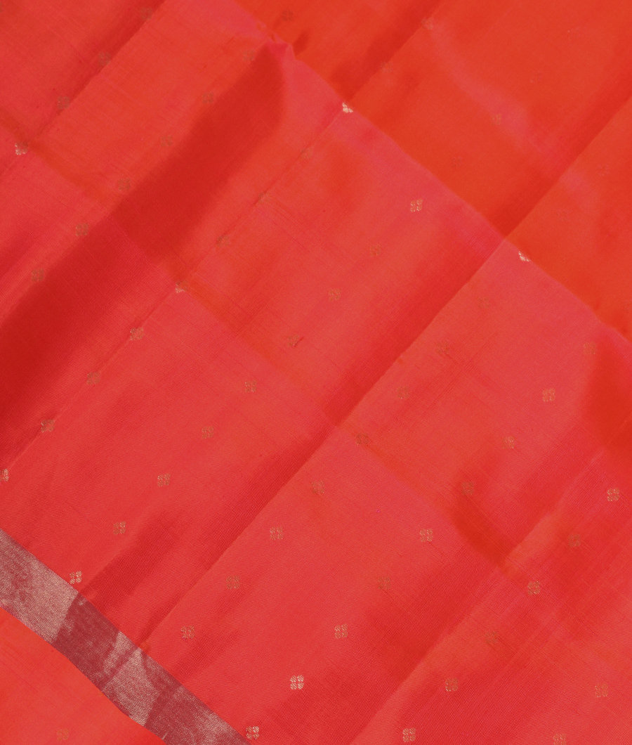 Orangish Pink Soft Silk Saree T327303-image