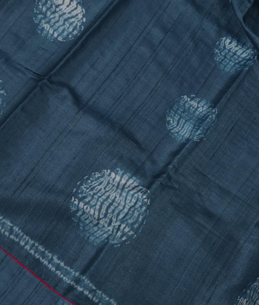 Blue Tussar Printed Saree T320788-image