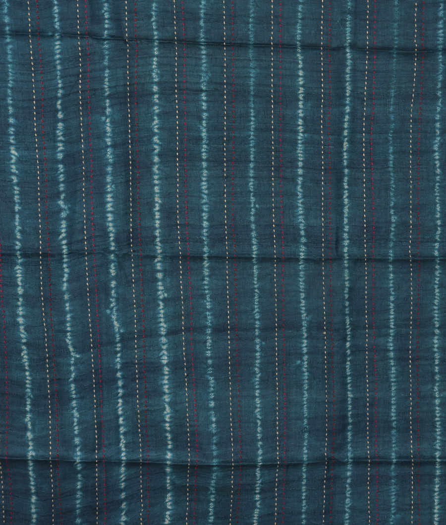 Blue Tussar Printed Saree T3207883