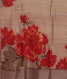 Light Grey Tussar Printed Saree T3224614