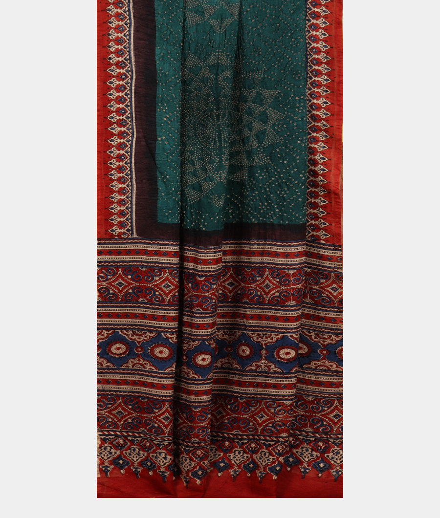 Blue Bandhani Gajji Silk Saree T3271712