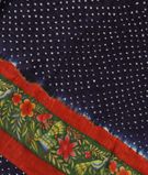 Blue Bandhani Gajji Silk Saree T3271901