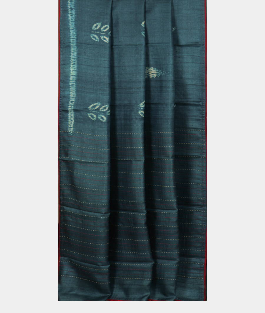 Blue Tussar Printed Saree T3290512