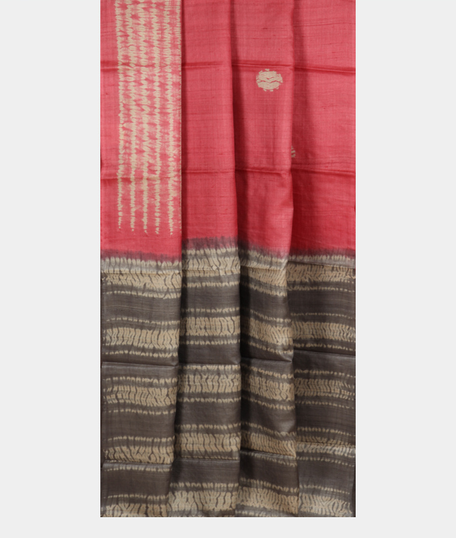 Pink Tussar Printed Saree T3208072