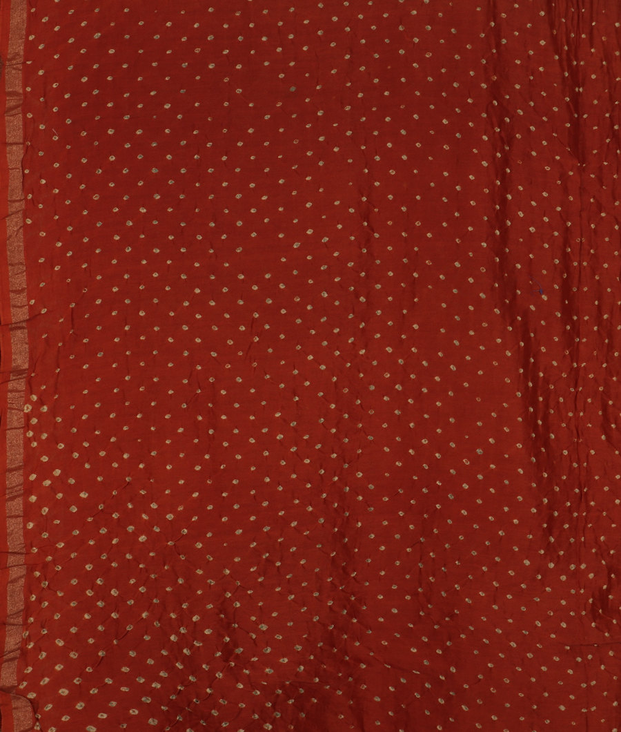 Blue Bandhani Ajrakh Cotton Saree T2185573