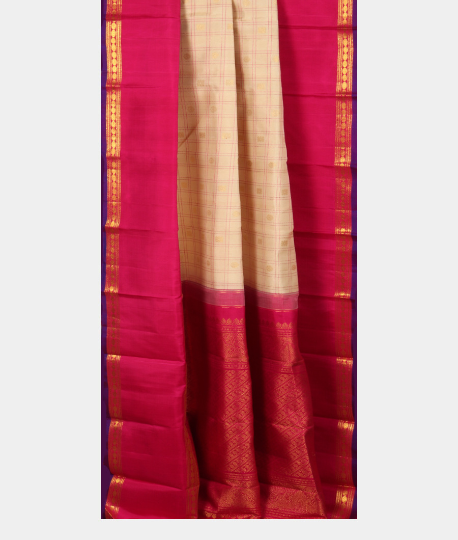 Cream Handwoven Kanjivaram Silk Saree T3018772