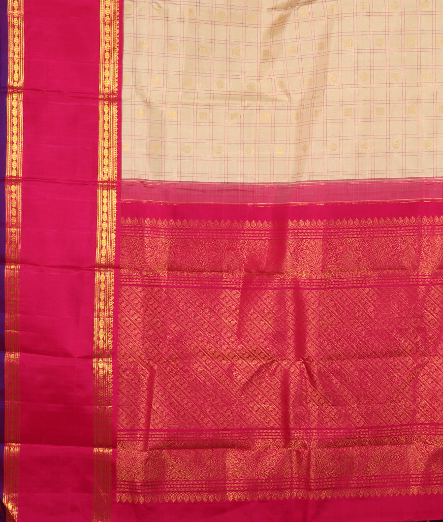 Cream Handwoven Kanjivaram Silk Saree T3018774
