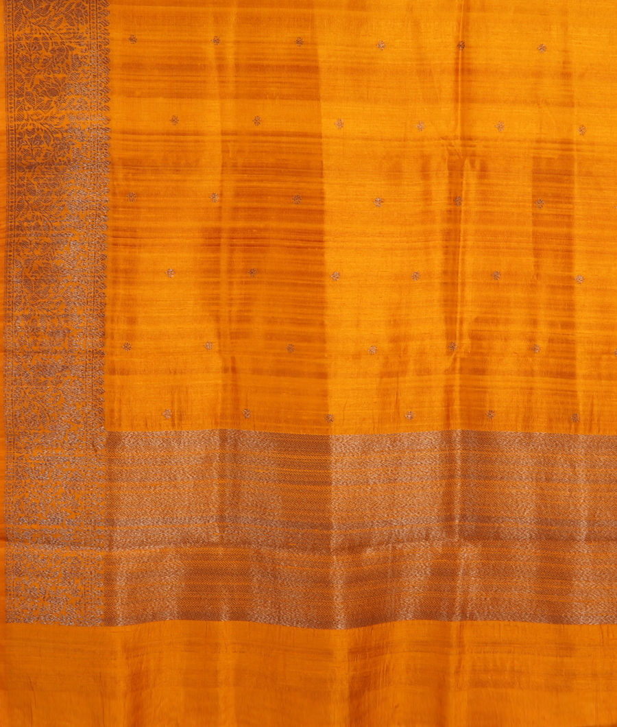 Yellow Banaras Tussar Saree T3183954