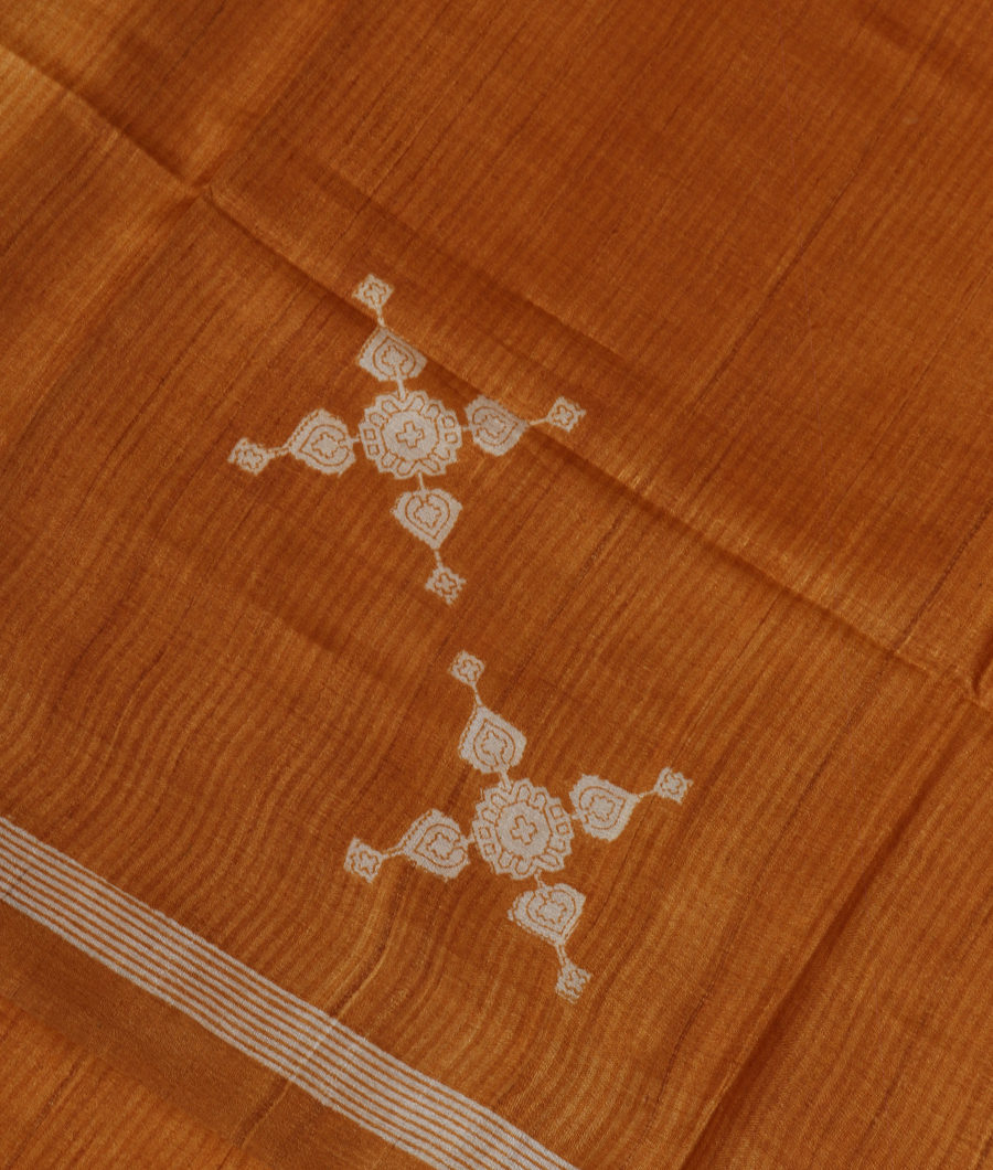 Mustard Yellow Tussar Printed Saree T328854-image