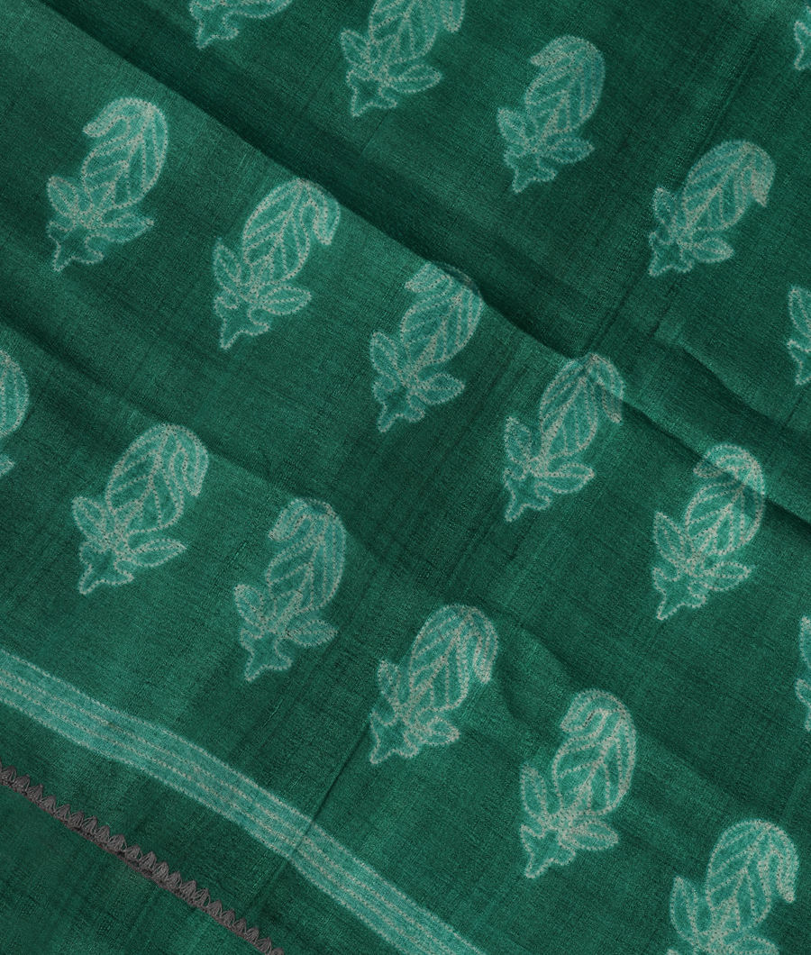 Green Tussar Printed Saree T328871-image