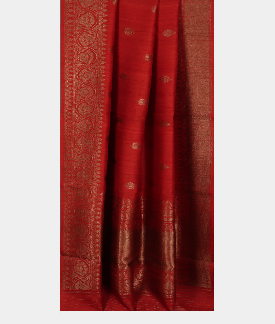 Red Banaras Tussar Georgette Saree T3214072