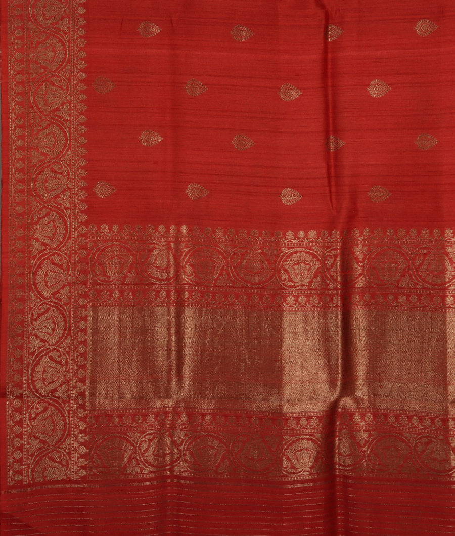 Red Banaras Tussar Georgette Saree T3214074