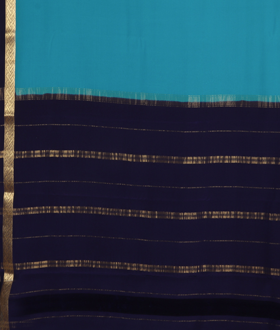 Blue Mysore Silk Saree T3284273