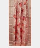 Light Peach Kora Organza Embroidery Saree T2659392