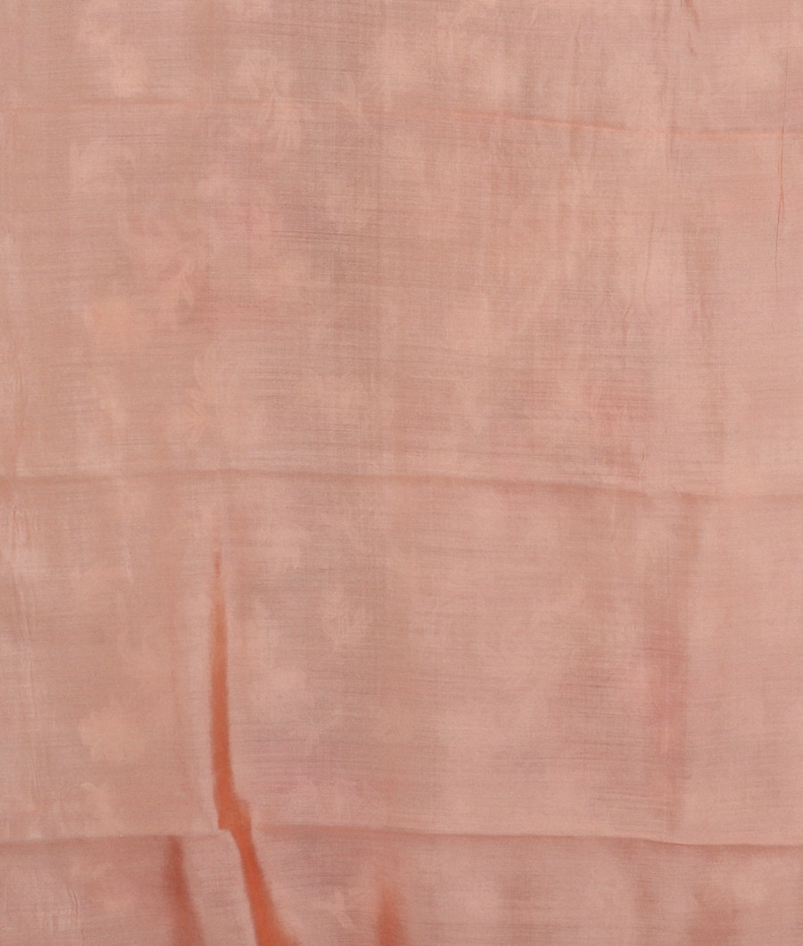 Light Peach Kora Organza Embroidery Saree T2659393
