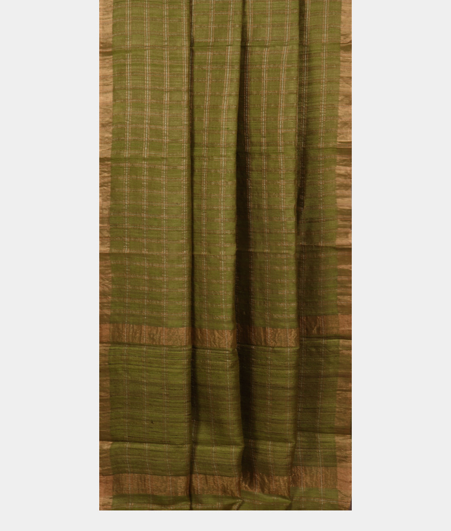 Green Woven Tussar Saree T3290892