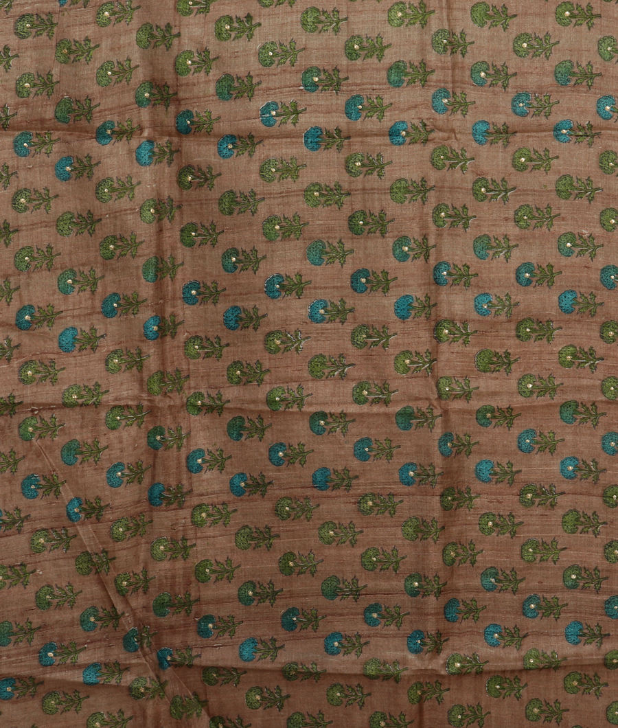 Green Woven Tussar Saree T3290893
