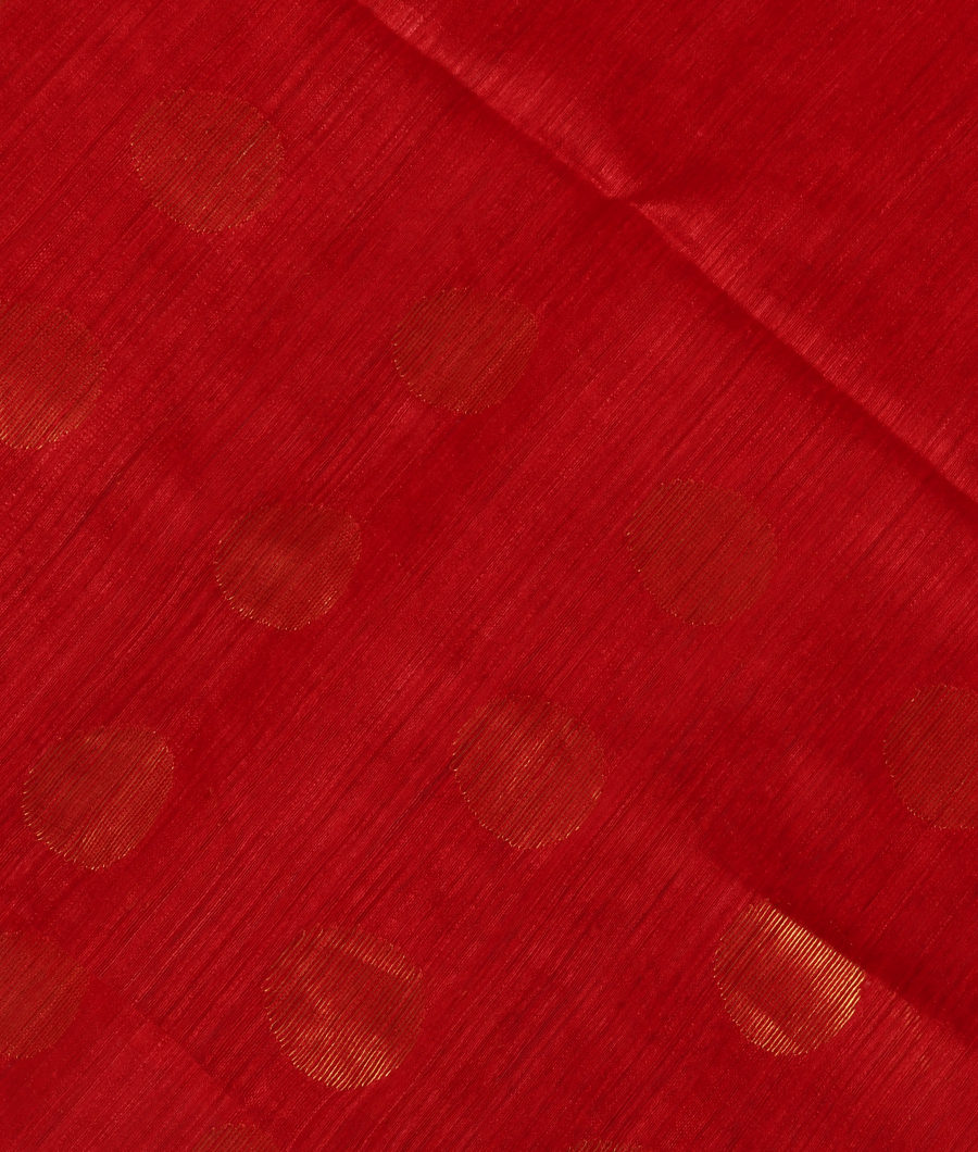 Red Handwoven Tussar Saree T319482-image